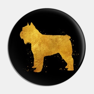 Bouvier des flandres dog golden art Pin