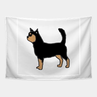 chihuahua black and tan silhouette Tapestry