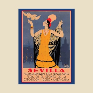 La Feria Sevilla / Fiestas de Primavera  Vintage Poster 1930 print T-Shirt