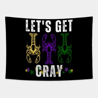 Let's Get Cray Mardi Gras Crayfish/Crawfish Tapestry