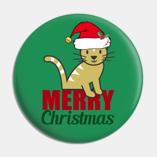 Merry Christmas Kitty Cat Pin