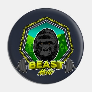 Gorilla Illustration, fitness beast mode training Pin