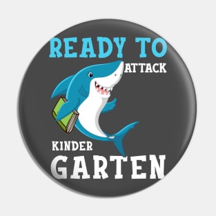 Kids Shark Ready To Attack Kindergarten First Day of School Pin