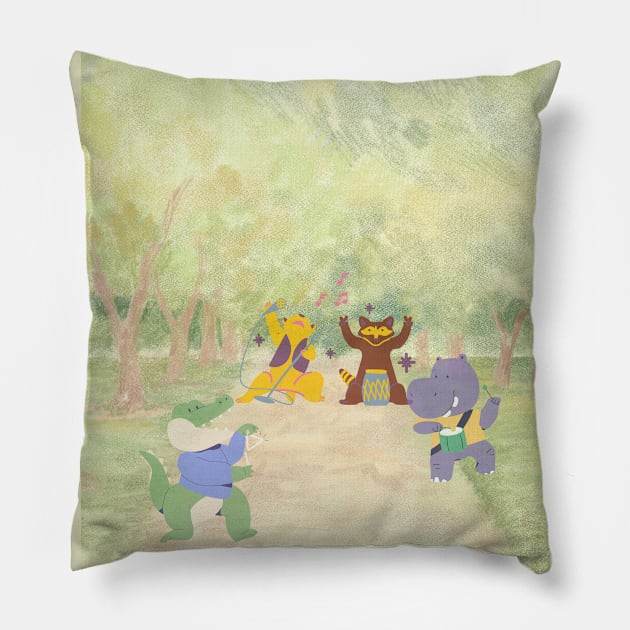 Forest fest music Pillow by SkyisBright