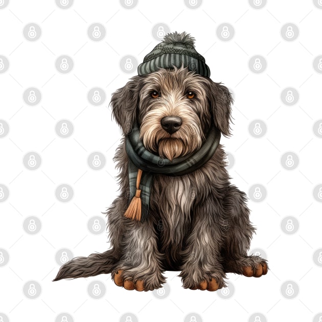 Winter Irish Wolfhound Dog by Chromatic Fusion Studio