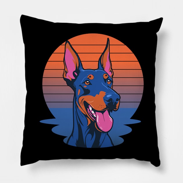 great doberman dog for grandpa and dad matching friend Pillow by greatnessprint