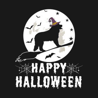 Bernese Mountain Dog Witch Happy Halloween Funny T-Shirt