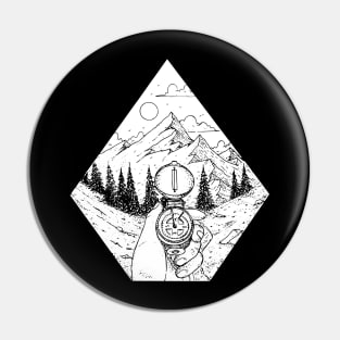 Get Lost Mountain Compass Pin