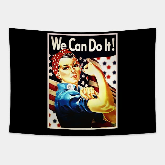 American Strong Woman Tapestry by ElArrogante