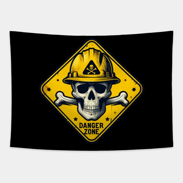 Caution Danger Zone Tapestry by TomFrontierArt