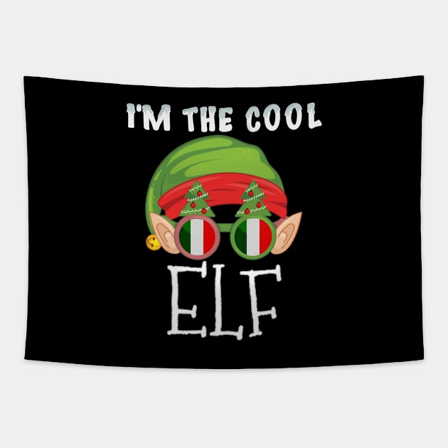 Christmas  I'm The Cool Italian Elf - Gift for Italian From Italy Tapestry by Country Flags