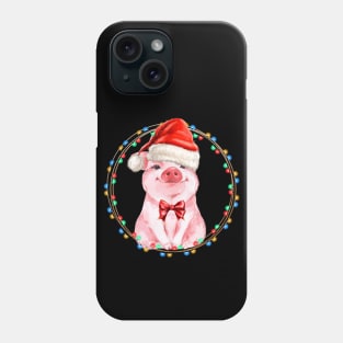 Sweet Pig with Santa Hat Pig Lover Christmas Gift Phone Case