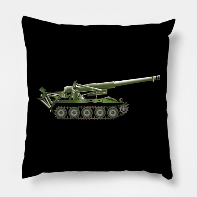 M110A2 Self-Propelled Howitzer wo TxtX 300 Pillow by twix123844