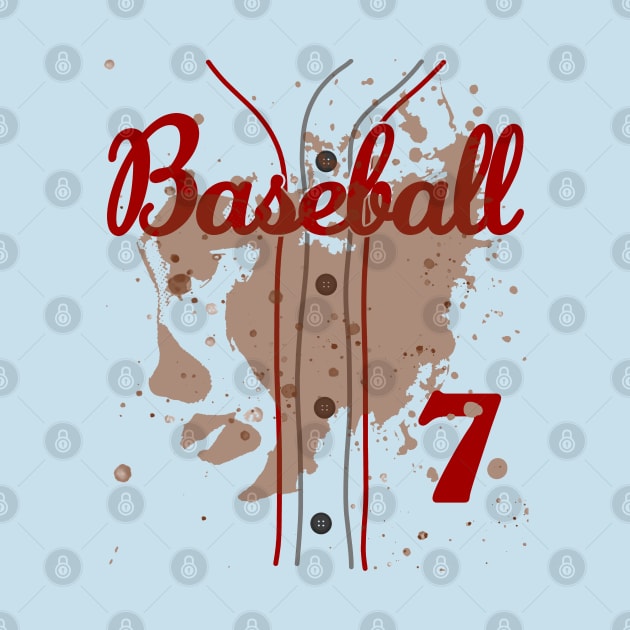 Baseball Jersey Number 7 Kids Baseball Uniform Dirty Funny #7 by TeeCreations