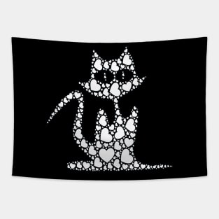 Cat Heart Love Tapestry