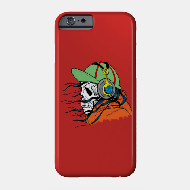 Skull Listening To Music In Headphones