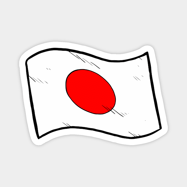 Flag of Japan Magnet by Baddest Shirt Co.