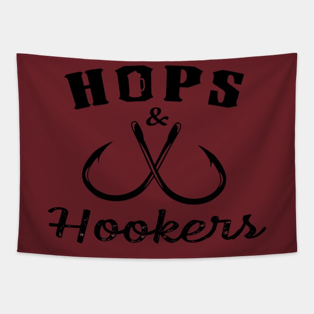 Hops and Hookers Fishing Tapestry by mizoneroberto