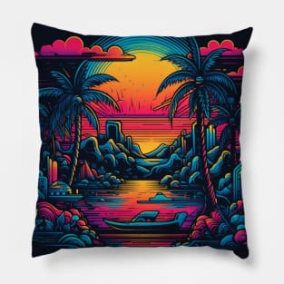 Sunset Paradise - Romantic Summer Holiday Pillow