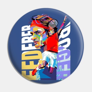 Roger Federer Colorful Pin