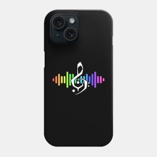 Power Clef - D - Soundwaves Rainbow Phone Case