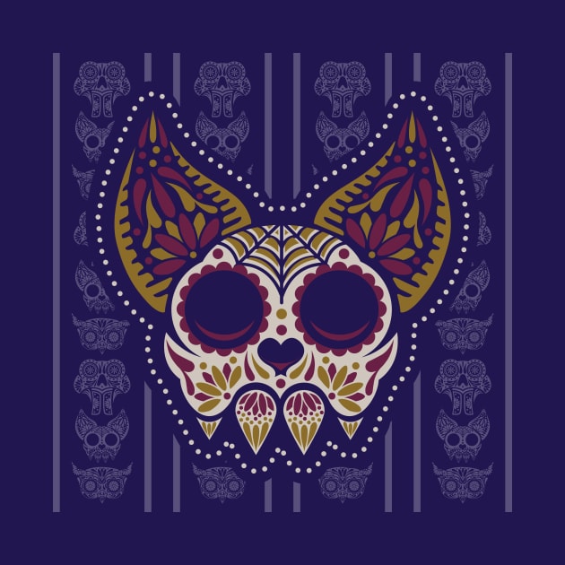 Bat Sugar Skull Wallpaper by SteveOdesignz