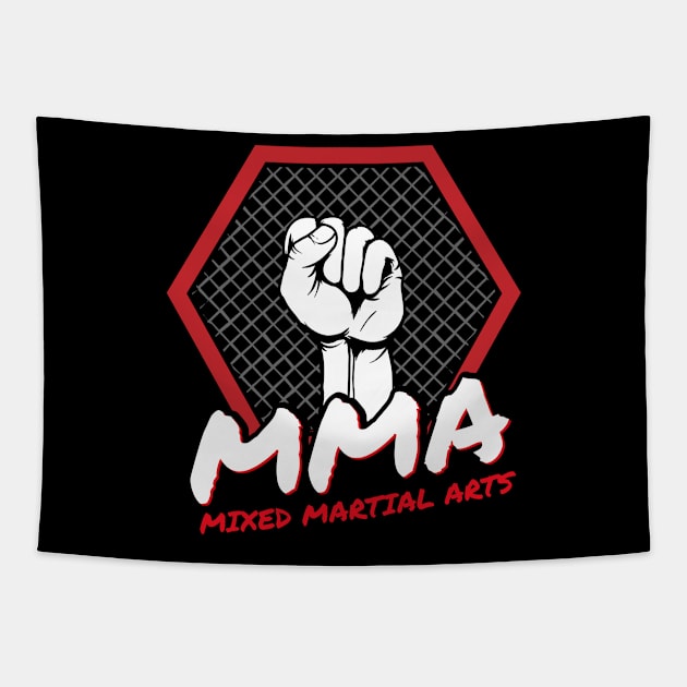 MMA Mixed Martial Arts Logo For Martial Arts Tapestry by SpruchBastler