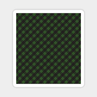 Dark Green and Black Check Gingham Plaid Magnet