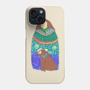 Lady and the dog Phone Case