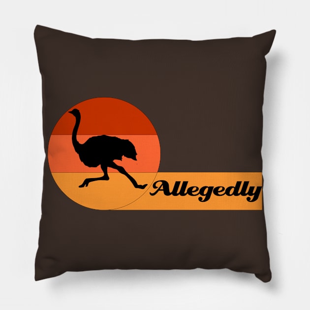 Retro Vintage Allegedly Ostrich Pillow by Gvsarts