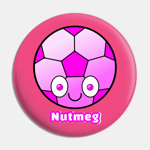 Smiling Football/Soccer - Nutmeg Pin by RD Doodles