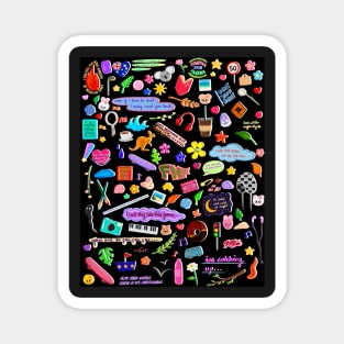 Stray Kids FNF doodle (black) Magnet