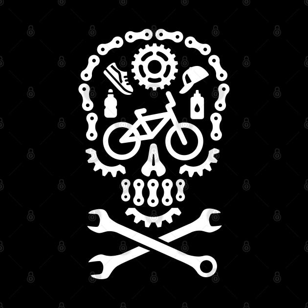 Halloween BMX bicycle motocross skull bicycle cycling Sugar Skull Dia de los Muertos by LaundryFactory