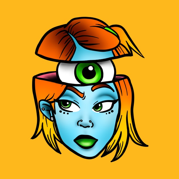 Trippy Eyeball Girl by ReclusiveCrafts