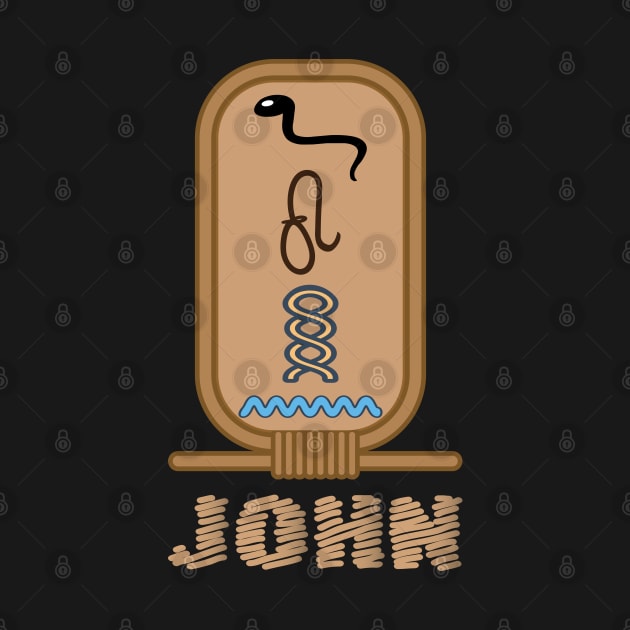 JOHN-American names in hieroglyphic letters-JOHN, name in a Pharaonic Khartouch-Hieroglyphic pharaonic names by egygraphics