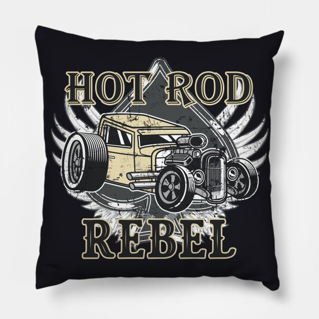 Hot Rod classic car vintage cars Pillow by Foxxy Merch