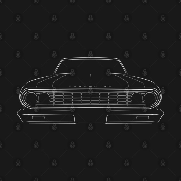 Front/Profile - 1964 Chevy El Camino - stencil, white by mal_photography