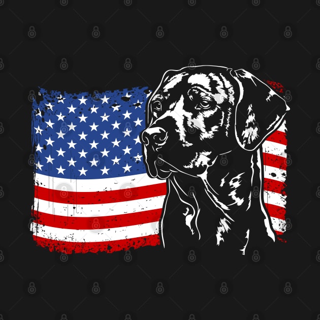 Proud Rhodesian Ridgeback American Flag patriotic dog by wilsigns