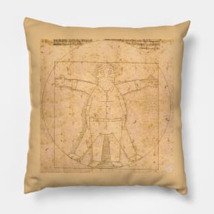 Burgers Painting Vitruvian Teddy Pillow