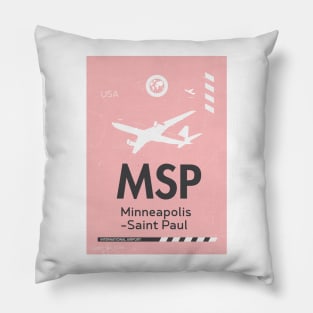 MSP Minneapolis Saint Paul airport tag 2 Pillow