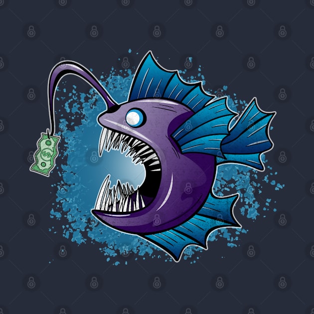 Grunge Anglerfish Dollar Fishing by PawkyBear