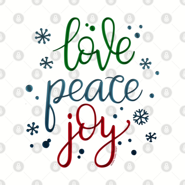 Holiday Colors Love Peace Joy Christmas by Dibble Dabble Designs