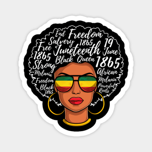 Juneteenth Freedom Day Afro Word Art Black Pride Magnet