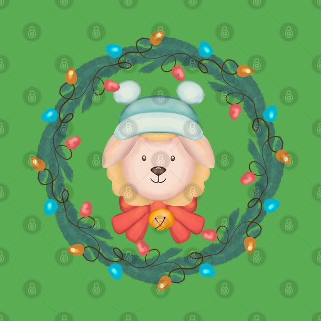 Cute Sheep Christmas Wreath by i am Cuta