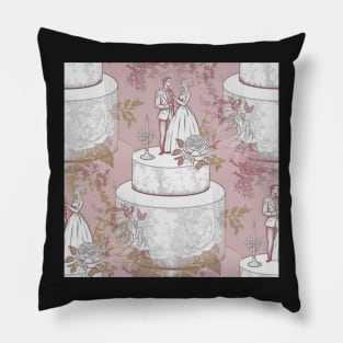 Wedding Cake Toile: Pink Pillow