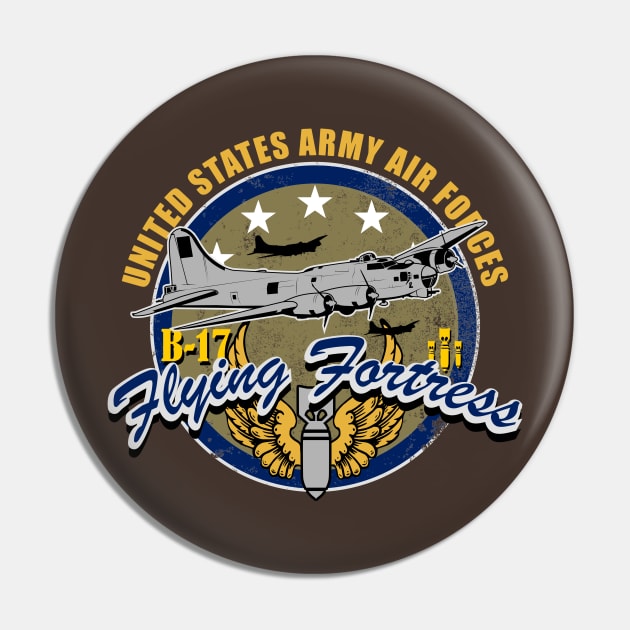 B-17 Flying Fortress (distressed) Pin by TCP