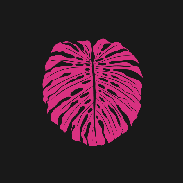 Hot Pink Monstera Leaf by gusstvaraonica