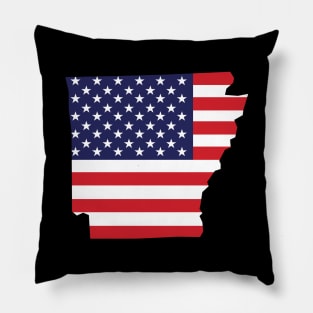 Arkansas State Shape Flag Background Pillow