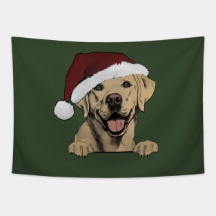 Labrador Retriever with Santa Hat Tapestry