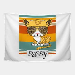 Cat with sunglasses vintage Sassy Cat lover Tapestry